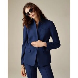 J Crew Regent Blazer Navy Blue 4P Stretch Quiet Luxury Minimalist Light Academia